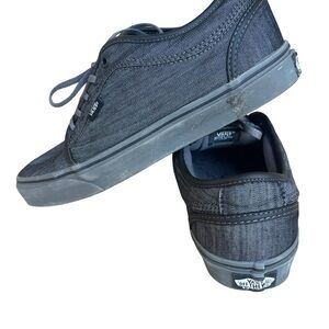Vans Skate Chukka Low-Top Canvas Sneakers in Black Gray Denim